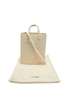 Jacquemus Pre-Owned Le Cabas leather-trimmed tote bag - Neutrals