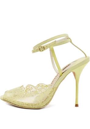 Sophia Webster 2024 Lace Leather Sandals - Yellow