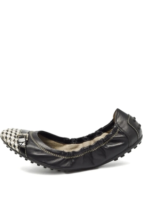Tod's Vintage checkerboard leather ballet flats - Black