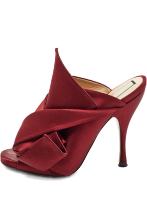 Nº21 120mm knot-detail satin sandals - Red