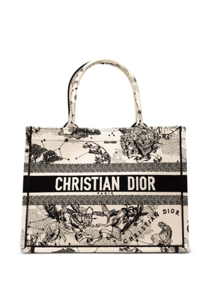 Christian Dior Pre-Owned 2023 Medium Canvas Embroidered Zodiac Toile De Jouy Book tote bag - White