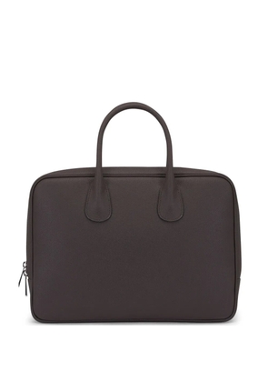 Valextra leather laptop bag - Brown