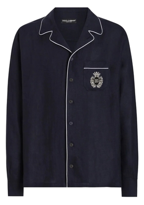 Dolce & Gabbana logo-patch shirt - Blue