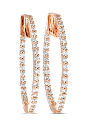 LB Exclusive 14K rose gold Inside-Out diamonds earrings - Pink