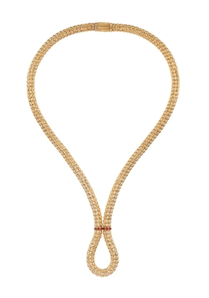 Officina Bernardi 18kt yellow gold Enigma X ruby and diamond necklace
