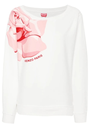 Kenzo rose-print cotton sweatshirt - White