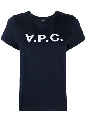 A.P.C. logo-print cotton t-shirt - Blue
