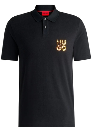 HUGO logo-print polo shirt - Black