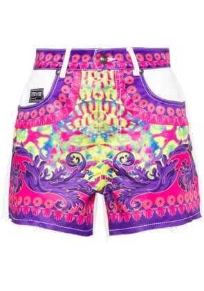 Versace Jeans Couture logo-print denim shorts - White