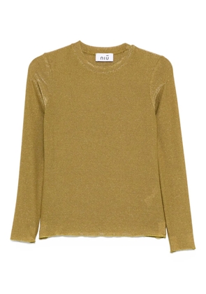Niu crew-neck glitter T-shirt - Green