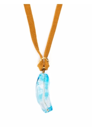 Forte Forte stone-pendant necklace - Brown