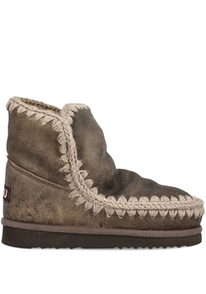 Mou crochet-trim boots - Brown