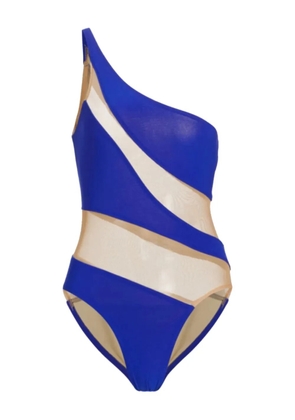 Norma Kamali Snake Mesh Mio one-shoulder swimsuit - Blue