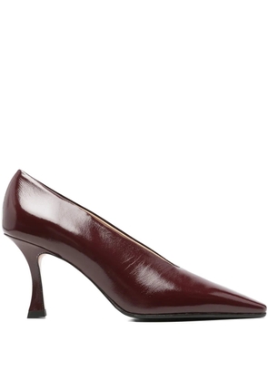 Fabio Rusconi square-toe heeled pumps - Red