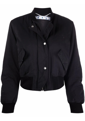 Off-White embroidered logo bomber jacket - Black