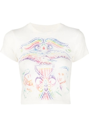 ERL rainbow-print cropped T-shirt - White