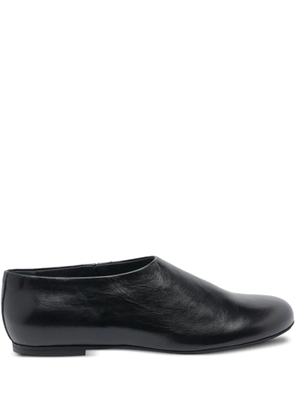 POEVE round-toe leather ballet flats - Black