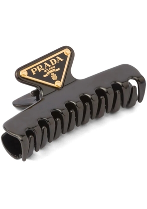 Prada triangle-logo claw clip - Black