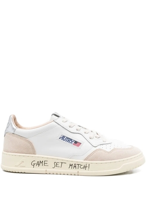 Autry Medalist suede-panel leather sneakers - White
