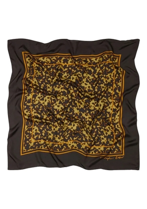 Christopher Esber bordered silk scarf - Brown