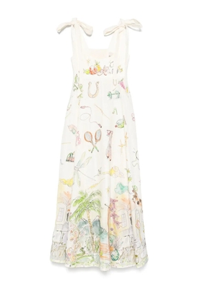 ALEMAIS graphic-print midi dress - Neutrals