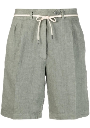 ASPESI tie-waist linen shorts - Green