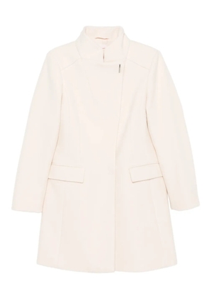 LIU JO logo-plaque funnel-neck coat - Neutrals