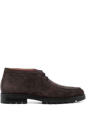 Santoni Rock lace-up suede boots - Grey