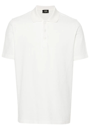 FENDI FF-pattern cotton polo shirt - White