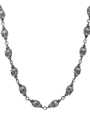 David Yurman sterling silver Memento Mori Skull Rosary necklace (9mm)