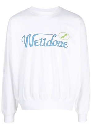 We11done logo-print cotton sweatshirt - White