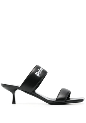 Palm Angels 45mm logo-band leather sandals - Black