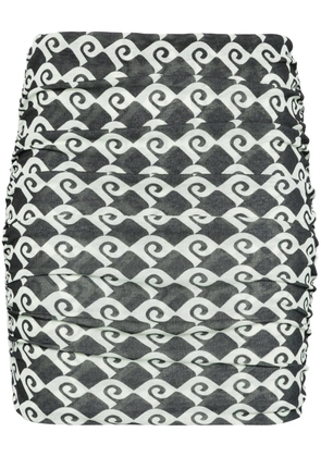 Nanushka geometric-print mini skirt - Green
