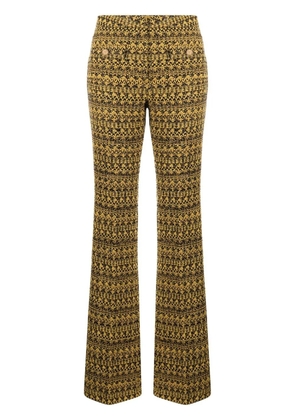 Alessandra Rich graphic-print tailored trousers - Yellow
