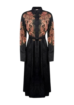 TWINSET paisley tie-waist midi dress - Black