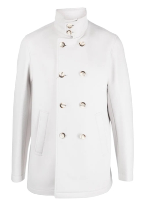 Herno double-breasted high-neck coat - Grey