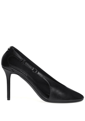 Courrèges 100mm Oblique leather pumps - Black