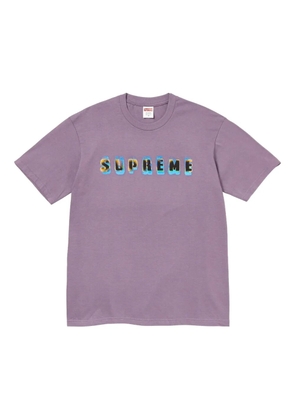 Supreme logo-print T-shirt - Purple