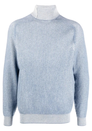 Sease roll neck ribbed cashmere jumper - Blue