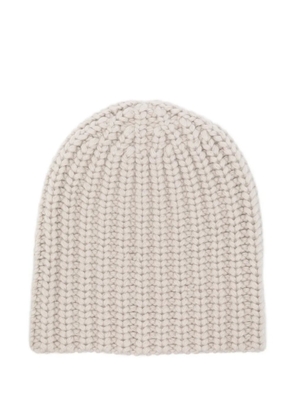 Liska ribbed cashmere beanie - Neutrals
