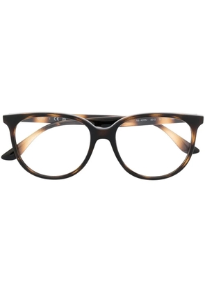 Ray-Ban logo-plaque round glasses - Brown