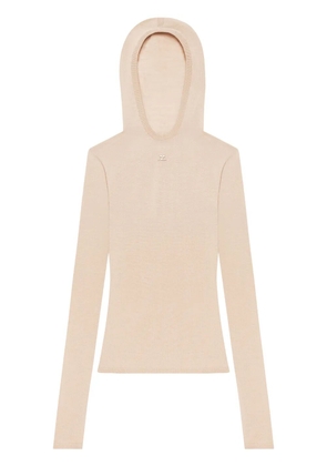 Courrèges hooded knitted top - Neutrals