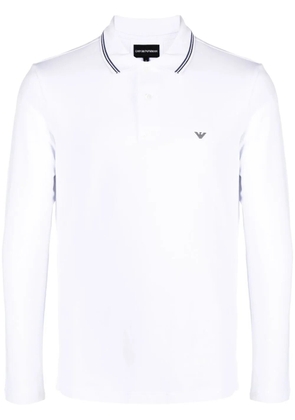 Emporio Armani logo print polo shirt - White