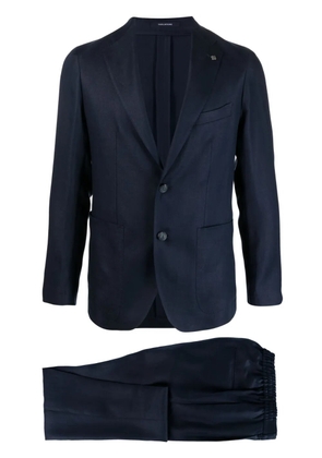 Tagliatore logo-appliqué single-breasted suit - Blue