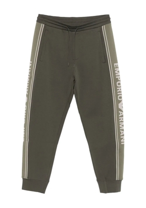 Emporio Armani logo-detail side-stripe track pants - Green