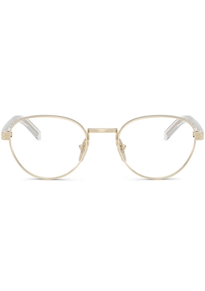 Prada Eyewear round frame glasses - Gold