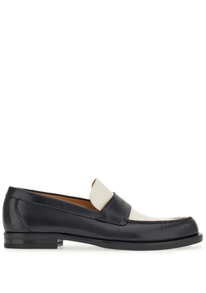 Ferragamo logo-debossed two-tone loafers - White