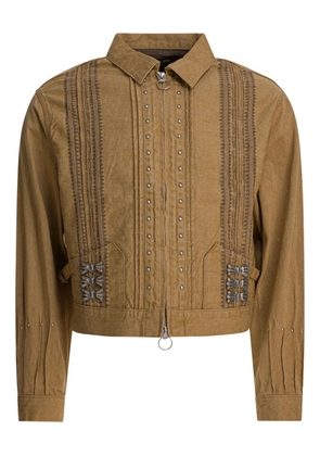 KAPITAL pleated studded jacket - Brown