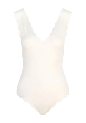 Marysia Charleston scalloped v-neck swimsuit - White