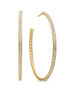 David Yurman 18kt yellow gold pavé diamond hoop earrings (50.3mm)